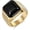 Gold with Black Onyx, variant on Cushion Cut Ring for Men Women, Stainless Steel Gemstone Wedding Ring Tiger Eye Ring, Size 7-13
