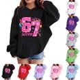 thumbnail image 1 of 67 Niños con capucha Niñas 6 7 Meme Sudadera cómoda manga larga Suéteres divertidos 6 7 Número impreso Novedad manga larga con capucha Suéter de moda cómodo once once hoodie(Azul celeste,11-12 años), 1 of 4