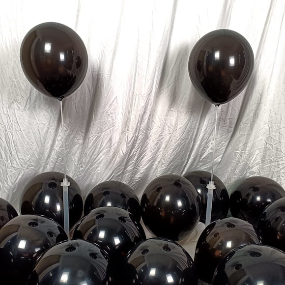 Globos negros de 12 pulgadas y 50 bolsas de globos de látex KIRIKOU de espesor para bodas de cumpleaños, duchas de bebés, graduación de fiestas navideñas decoradas con globos de helio