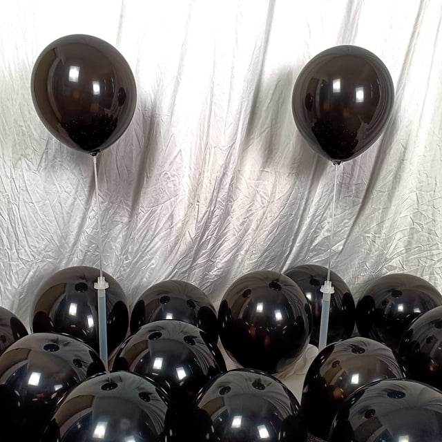 Globos negros de 12 pulgadas y 50 bolsas de globos de látex KIRIKOU de espesor para bodas de cumpleaños, duchas de bebés, graduación de fiestas navideñas decoradas con globos de helio