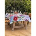 thumbnail image 3 of Outdoor Tablecloth with Umbrella Hole for Patio/Picnic/Party/Camping, Colorful Spring Floral Waterproof Table Cloth Rectangle Table Cover Washable, Watercolor Birds Farmhouse Art (54"x 80"), 3 of 9