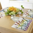 thumbnail image 4 of Ambesonne Pride Place Mats Set of 4, Love Text Rainbow Colors, Standard Size, Multicolor, 4 of 6
