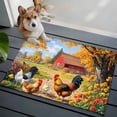 thumbnail image 3 of 2x3 Ft Entryway Area Rug, Yellow Retro Rooster Kitchen Rug Runner Washable Floor Mat, Spring Floral Pastoral Animals Non Slip Indoor Door Mat Throw Carpet for Bathroom Living Room Bedroom, 3 of 8
