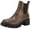 Brown, variant on Fesfesfes Platform Boots for Young Ladies Large Size Thick-soled Thick-heeled Sleeve Round Toe Short Women's 4.5(35)