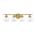 thumbnail image 2 of Carson 4-Light Bathroom Vanity Light in Warm Brass, 2 of 5
