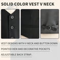 thumbnail image 5 of Kaerm Kids Boys Suit Waistcoat for Wedding Birthday Party V Neck Button Down Solid Color Formal Vest Black 6, 5 of 6