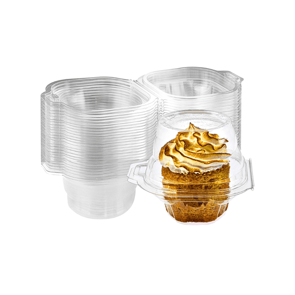 Green Direct Clear Stackable Cupcake Boxes – Disposable Individual Cupcake Containers, Airtight Plastic Cupcake Holder with Lid, BPA-Free Bakery Boxes for Cupcakes, Cake, and Treats – Pack of 25