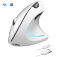 thumbnail image 2 of Ergonomic Wireless Mouse, Rechargeable Mouse 2.4G + BT Wireless Silent for Carpal Tunnel Right Hand, USB Vertical Mouse Wireless for Laptop, for Laptop PC Computer Desktop, 2 of 11