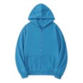 thumbnail image 2 of Sudadera con capucha para hombre, con cremallera completa, manga larga, ligera, sólida, deportiva, con capucha Azul claro M Unique Bargains Sudadera, 2 of 6
