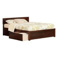 thumbnail image 1 of Leo & Lacey Transitional Solid Wood Urban King Storage Platform Bed in Walnut, 1 of 9
