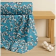 thumbnail image 4 of Soimoi Blue Cotton Poplin Fabric Butterfly,Robin & Cotton Ball Floral Printed Fabric 1 Yard 42 Inch Wide, 4 of 7
