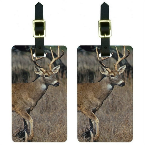 Deer Hunting Luggage Tags Suitcase Carry-On ID, Set of 2