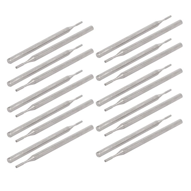 Unique Bargains 2.35mm Shank 0.8mm Dia Cylindrical Concave Head Diamond Mounted Points 20pcs