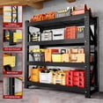 thumbnail image 3 of 59" W Garage Shelving 3000LBS Garage Storage Shelves 4-Tier Metal Adjustable Shelf Unit Storage Rack for Basement Supermarket Warehouse 59" W x 24" D x 78" H Black, 3 of 8