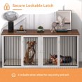 thumbnail image 5 of Large Dog Crate Furniture for 2 Dogs, 71.6'' Steel Frame Dog Crate with Double Doors, Heavy Sturdy Dog Kennel for Small Medium Large Dog, Indoor Double Dog Cage, White, 5 of 7