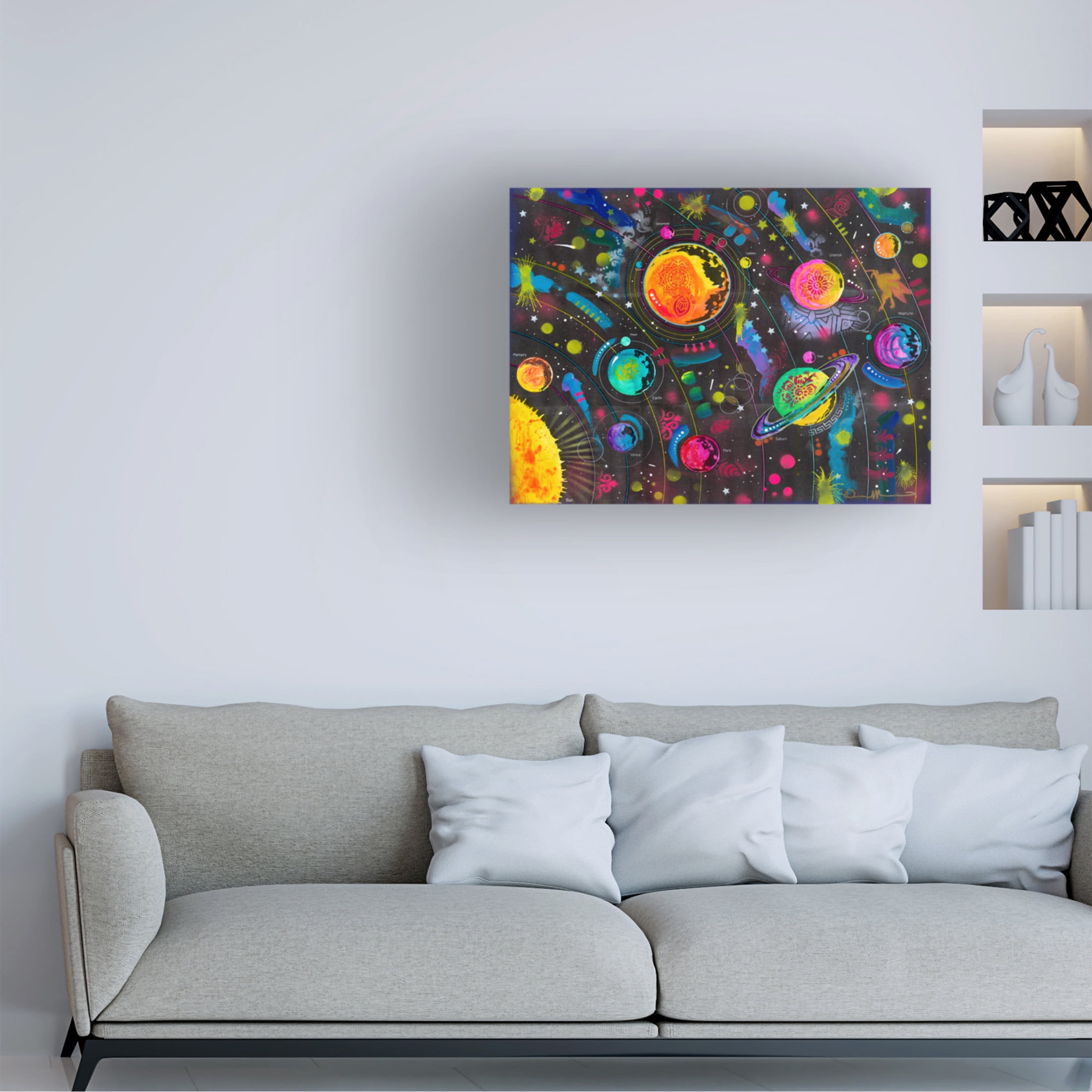 Canvas Wall Art - Dean Russo 'Solar System' Wall Art for Living Room, Bedroom, or Office Décor by Trademark Fine Art - 47 x 35 Inches