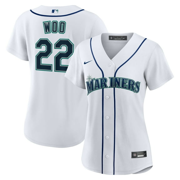 Women's Nike Bryan Woo White Seattle Mariners Home Replica Jersey