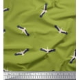 thumbnail image 1 of Soimoi Green Modal Satin Fabric Flying Stork Bird Decor Fabric Printed Yard 42 Inch Wide, 1 of 5