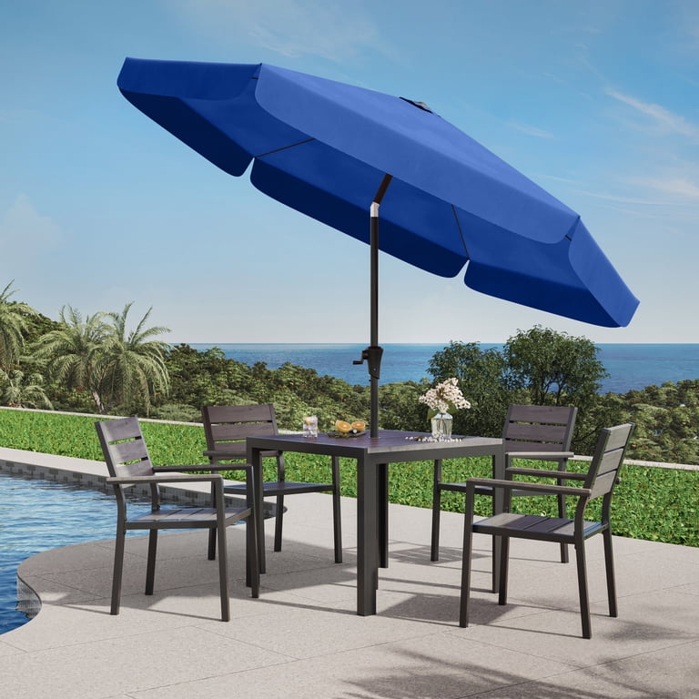 cheap patio tables with umbrella Amazon.com: PHI VILLA 6 Piece Outdoor Dining Set with 10FT Umbrella  (Beige), Patio Table and Chairs Set with Adjustable Folding Dining Chairs &  Metal Square Table for Yard Garden Deck (No Umbrella