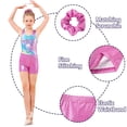 thumbnail image 5 of Aideaone Leotards for Girls Gymnastics Sparkly Kids Dance Unitard Biketards with Shorts 4-11Years, 5 of 6