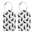thumbnail image 3 of Naloa Black Rabbit Luggage Tag for Suitcase Leather Baggage Tag with Stainless Steel Loop Privacy Cover for Women Men Girls-1, 3 of 5