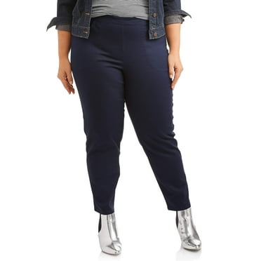 just my size women's plus size pull on stretch woven pants