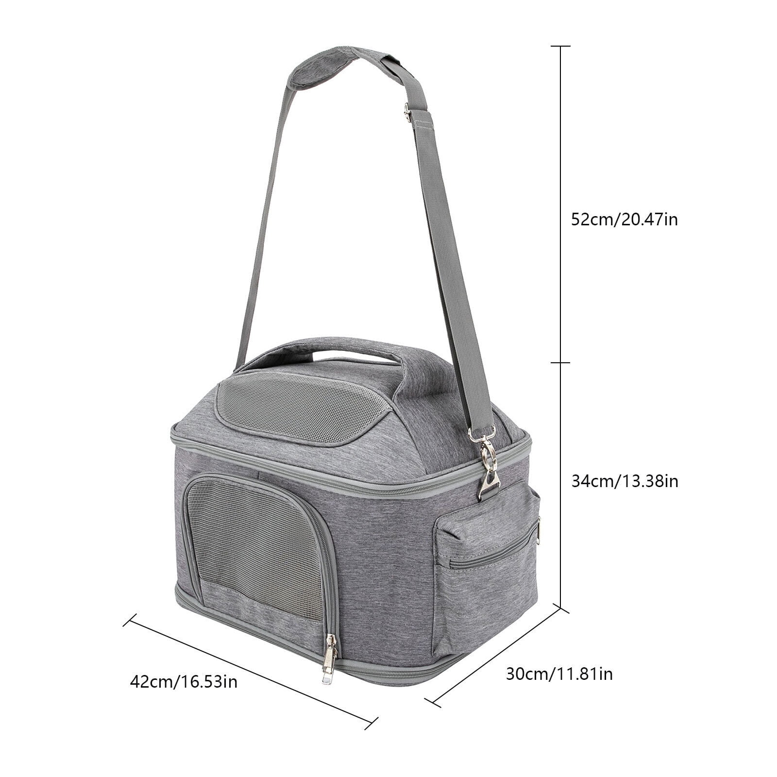 Collapsible Pet Carrier Pet Bag Crey Pet Travel Bag Oxford Waterproof Fabric 16.54*11.81*13.39 in