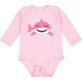 thumbnail image 3 of Inktastic Cute Pink Shark Boys or Girls Long Sleeve Baby Bodysuit, 3 of 5