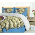 thumbnail image 5 of Ambesonne Tribal Duvet Cover Set, Skull with Feathers Folk, 2-Calking, Violet Blue Cream Pearl, 5 of 7