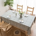 thumbnail image 4 of Linen Tablecloth with Embroidery Cotton Tablecloth Lace Wedding and Easter Table Decoration for Partiestablecloths Rectangle (gray,140*180cm), 4 of 7