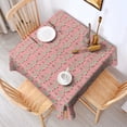 thumbnail image 2 of Pink Christmas Tree Pattern Square Tablecloth,Waterproof Square Table Cover,Wipeable Spillproof Washable Table Cover for Home Kitchen Party Decor 42"X42"(107x107cm), 2 of 6