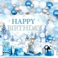 thumbnail image 3 of Arctic Polar Animals Party Decorations Winter Birthday Party Decor Penguins Polar Bears Foxes Snow Birthday Photography Backdrop Winter Balloon Garland Arch Kit for Boys Girls Birthday Party Supplies, 3 of 8