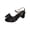 Black, variant on KEGIRLOM Women's Fashionable Casual Comfortable Plus Size Solid Color Bow Round Toe Open Toe Heel High-Heeled Sandals White 5.5