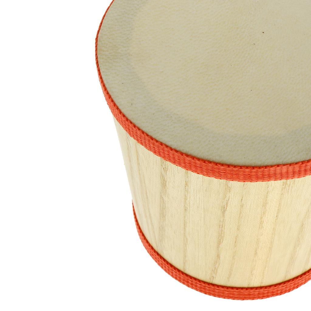 LeeQinersw Polished Wood Bongo Drum Dia. 4inch 5inch Mini Percussion Instrument with Drum