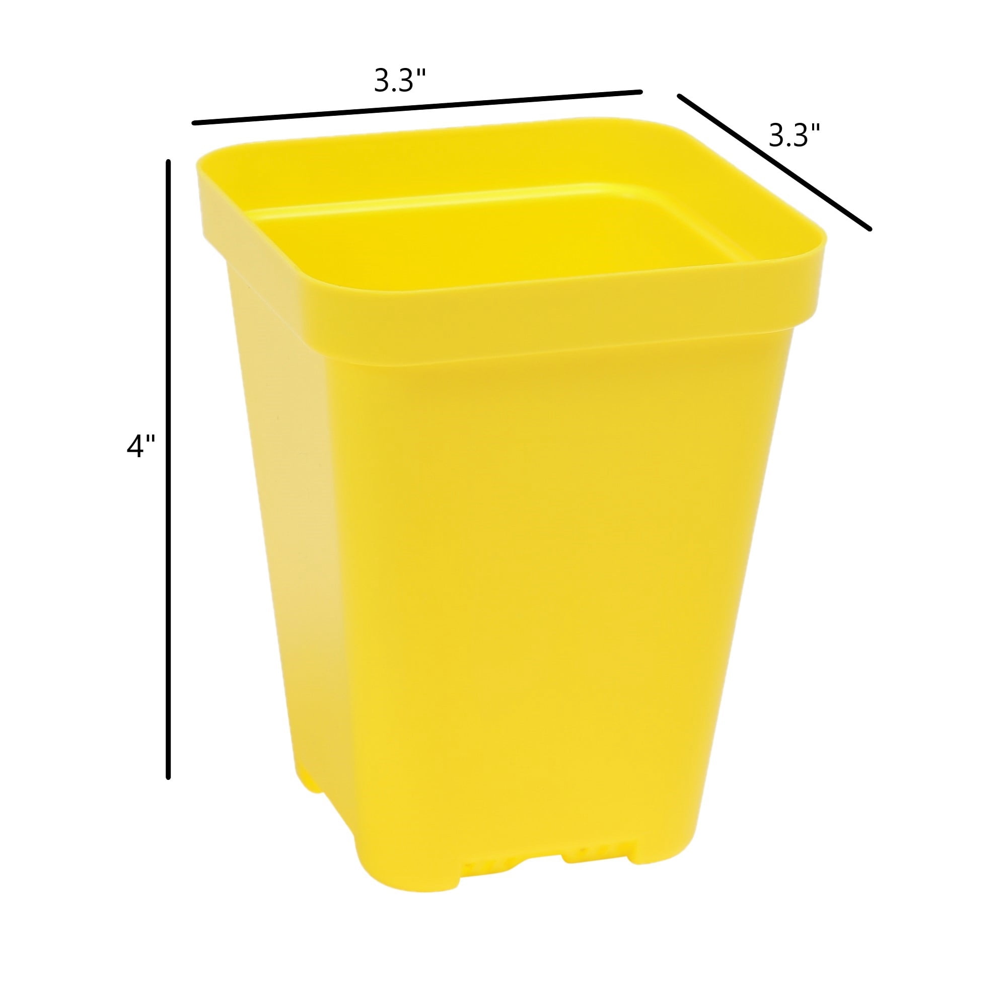 SUNPACK 3.3" x 3.3" Heavy Duty Seed Starting Square Insert Pot, Green, 4" (Pack of 18)