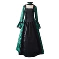 thumbnail image 4 of Gibobby Vestidos para mujer Imprimir Mujeres Invierno Gótico Retro Vestido Otoño Floral Vestidos de baile Vestidos Vestido de mujer(Verde, S), 4 of 5