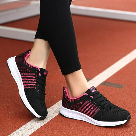 

YTJX Fashion Women Outdoor Mesh Lace-Up Sports Shoes Runing Breathable Shoes Sneakers