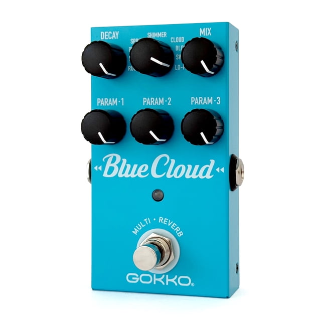 GOKKO GK-71 Bluecloud Multi-Reverb Guitar Pedal – 9 Reverb Modes (Room, Hall, Plate, Spring, Shimmer, Cloud, Bloom, Swell, L