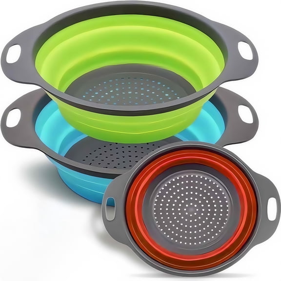 3-Piece Foldable Fruit and Vegetable Colander Set
