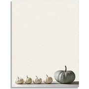 Line of Pumpkins Autumn Letterhead - 80 Sheets - Great Stationery for Fall Festivals, Fairs & Events