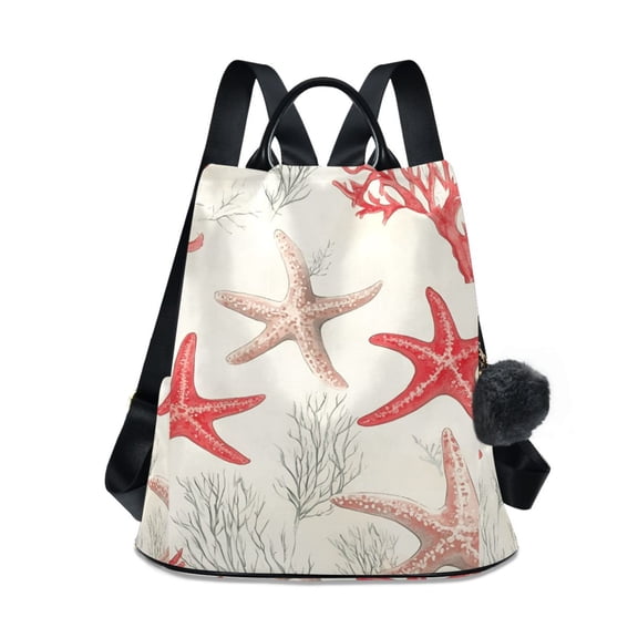 FORMRS Women's Travel Backpack Purse Anti-Theft Hidden Pockets Casual Shoulder Bag, Brown Starfish