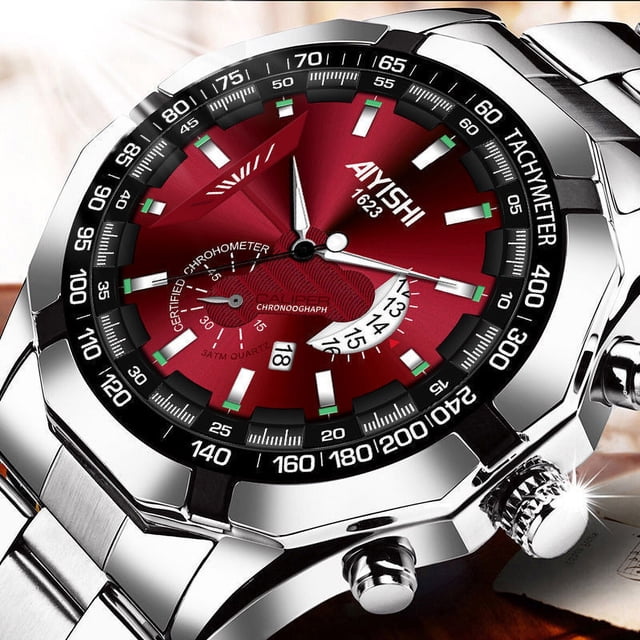 Reloj Calendario Correa de Acero Reloj No Mecánico Reloj de Hombre Reloj de Hombre de Moda de Negocios Estilo Coreano Luminoso Reloj de Hombre Impermeable