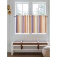 thumbnail image 2 of Orange Striped 2 Panel Kitchen Curtains for Small Windows, Farmhouse Stripes Modern Abstract Art Bathroom Tier Curtain, Short Window Treatment for Bedroom/Living Room 55"x24", 2 of 6