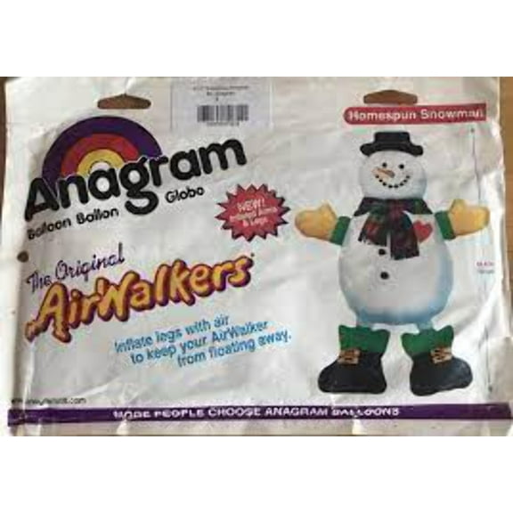 Homespun Snowman Airwalker Balloon 42 Inch Mylar Balloon [7427]
