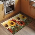 thumbnail image 2 of 2x3 Ft Entryway Area Rug, Summer Sunflowers Kitchen Rug Runner Washable Floor Mat, Vintage Oil Painting Red Yellow Floral Non Slip Indoor Door Mat Throw Carpet for Bathroom Living Room Bedroom, 2 of 8