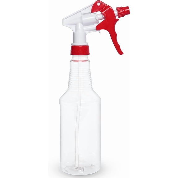 Plastic Spray Bottle, 16 OZ Empty, Adjustable Trigger Spray Fine To Stream - Leak Proof, Clear, Refillable, Heavy Duty For Hair Salons, Cleaning, Cooking (Household/Commercial)