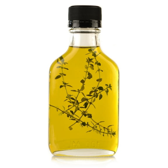 [6 PACK] Glass Flask Bottles with Black Temper Evident Lids 100 ML - Glass Flasks for Oil, Liquor, Sauces and To Go Travel Flask