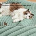 thumbnail image 4 of Cute Couch for Pets - Fluffy Cat Sofa with Premium Soft Corduroy Fleece, Fuzzy Couch Bed with Removable Washable Cover, Supportive Cat Chair for Indoor Cats, 24inch,Garden Green, 4 of 14