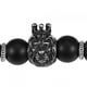 thumbnail image 3 of Pulsera con cuentas de Piedra negra para hombre ANGGREK con dije de cabeza de león elástica, 3 of 8