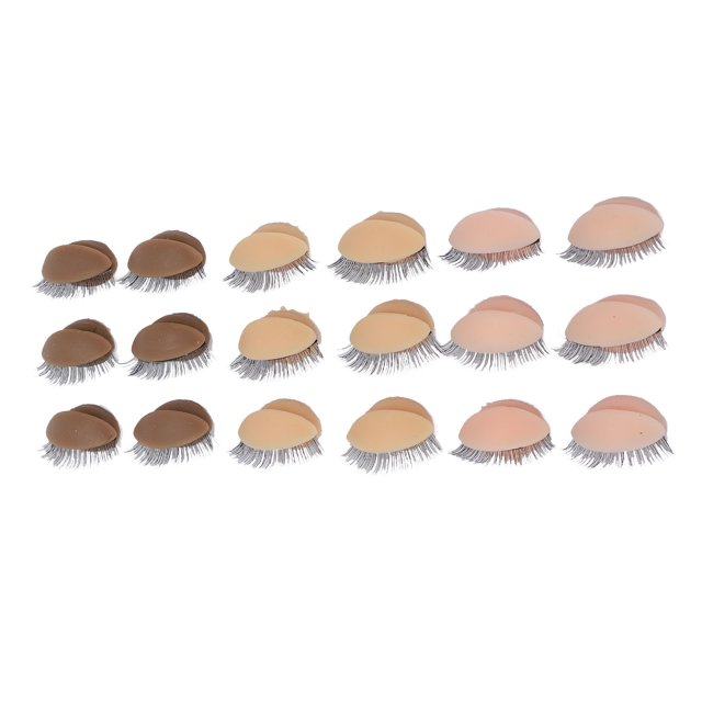 Práctica Párpados De Silicona, 9 Pares De Párpados Portátiles Con Pestañas, Reemplazo Simulado, Reutilizable Para Principiantes Para Salón De Belleza